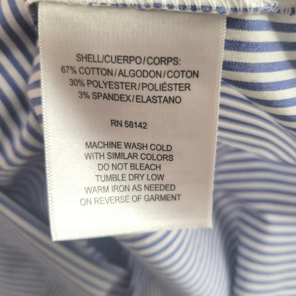 Maggy London Womens‎ Blue White Striped Cold Shoulder Ruffle Shift Dress Size 10